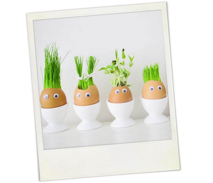 DIY Easter egg in grass guy