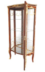 Louis XV style display cabinet with marquetry and gilded bronze
