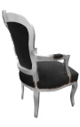 Барокко кресло Louis XV стиле черного бархата и Серебряный бор