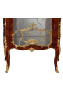 Louis XV style display cabinet with marquetry and gilded bronze