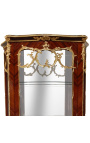 Louis XV style display cabinet with marquetry and gilded bronze