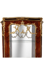 Ludvig XV:n tyylinen vitriini, jossa intarsia ja kullattu pronssi