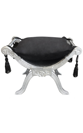 Dagobert Bench Black samta un sudraba koksne