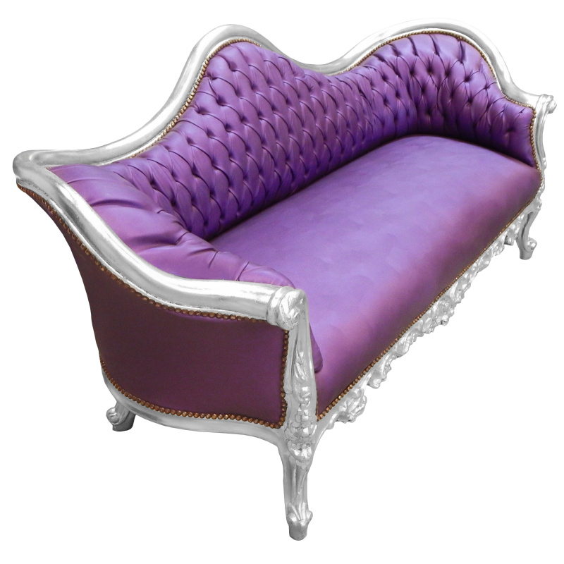 Royal Purple Velvet Bats Gothic Victorian Loveseat Sofa Custom Throne  Baroque Couch Vintage