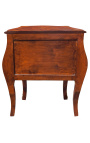 Marquetry bedside dresser 2 drawers with gilded bronzes