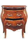 Marquetry bedside chest of drawers 2 drawers with gilded bronzes