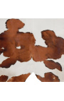 Karvės odos kilimas rudas ir baltas