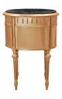 Прикроватная тумба (постели) деревянный овальный барабан золоченый с