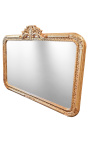 Grand miroir rectangulaire baroque de style Louis XV Rocaille