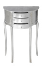 Nightstand (Bedside) half round style Louis XVI silver - 6
