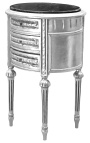 Серебро (постели) деревянный овальный барабан прикроватная тумба с 3 