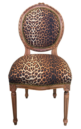 Louis XVI stoffa di leopardo e legno grezzo