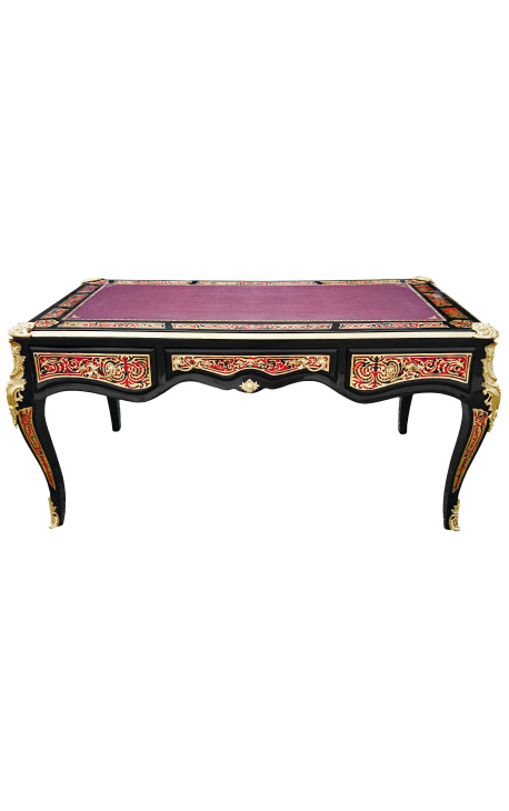 Grande mesa estilo Napoleão III com marchetaria Boulle - 1