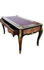 Grand bureau de style Napoleon III avec marqueterie Boulle