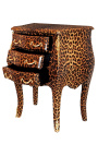 Тумбочка (прикроватные) леопарда в стиле барокко комод с позолоченной бронзы с 3 ящиками