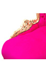 Barok chaise longue fuchsia velours met goud hout