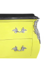 Барокко Комод Людовика XV флуоресцентный желтый и черный стиль лоток с 2 ящиками