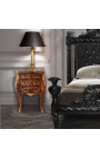 Naktinis staliukas (prie lovos) barokinis leopardas su paauksuota bronza ir 3 stalčiais