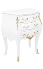 Comodino barocco laccato bianco comò bronzi dorati