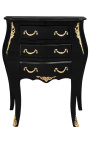 Nightstand (Bedside) baroque wooden black and gold bronzes