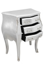 Nightstand (Bedside) baroque wooden silver with silver bronzes