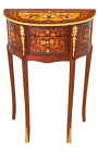 Noční stolek (Noční stolek) půlkulatý styl intarzie Ludvíka XVI. s květinovými vzory a bronzem 