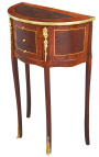 Nightstand (Bedside) half round style Louis XVI marquetry and bronze 