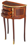 Natbord (Sengebord) halvrund Louis XVI intarsia og bronze 