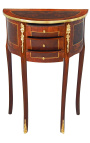 Nightstand (Bedside) half round style Louis XVI marquetry and bronze 