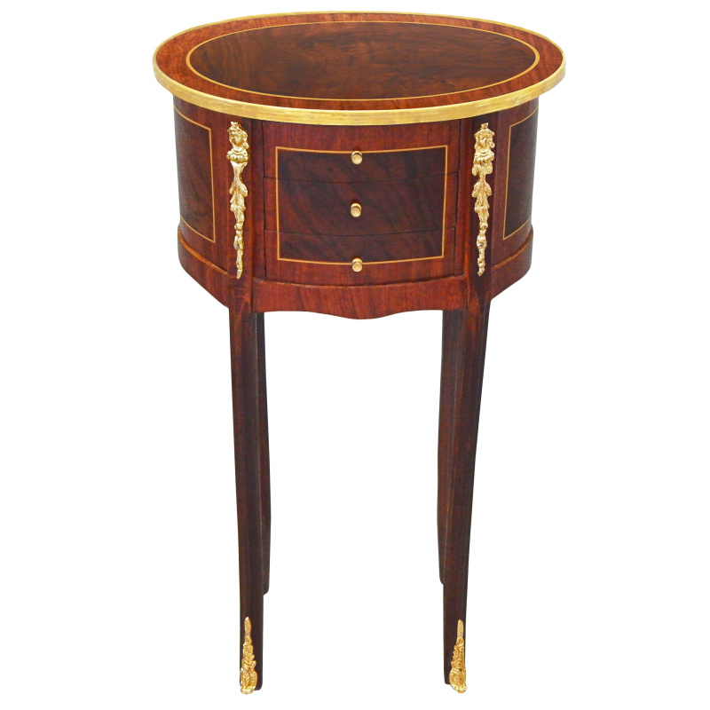 Avec International NuitchevetOvale Marqueterie Art Royal Et Style Bronzes Palace Louis Table De Xvi WEHIb2D9Ye