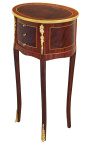 Нощно шкафче (нощно шкафче) овално в стил Луи XVI маркетри и бронз 