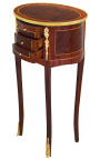 Нощно шкафче (нощно шкафче) овално в стил Луи XVI маркетри и бронз 