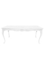 Baroque dining table in white lacquered wood