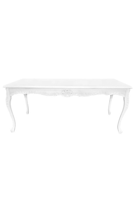Stół w stylu barokowym z drewna lakierowanego na biało