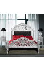 Natbord (sengekant) tromle af sølvfarvet træ 3 skuffer og sort marmorplade