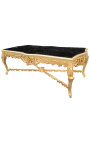 Zelo velika jedilna miza iz lesenega baročnega zlata in črnega marmorja