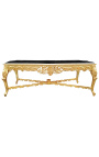 Zelo velika jedilna miza iz lesenega baročnega zlata in črnega marmorja