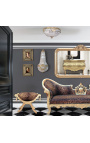 Banquette "Dagobert" tissu léopard et bois doré - 11