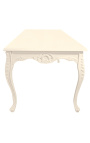 Baroque dining table in beige lacquered wood 