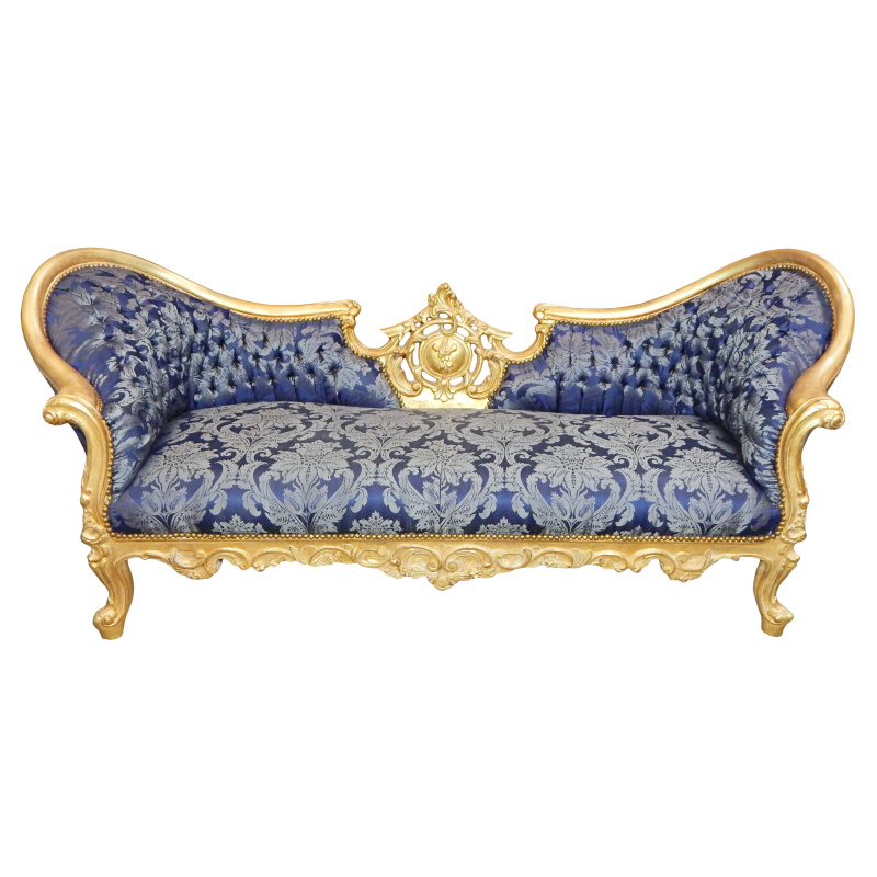 Baroque Napoleon III style sofa blue 