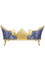 Barok Napoleon III Medallion stil sofa plava "Gobalini" drvo iz tkanine