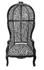 Gran portero de estilo barroco sillón cebra madera de brillo negro