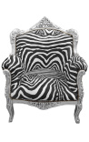 Käsiistuin prinssi Baroque tyyli zebra ja hopea puu