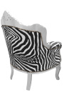 Sessel "fürst" Barock-Stil Zebra und Silber Holz