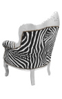 Armchair "všeobecný" Barokový štýl zebra a strieborné drevo