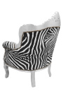 Sessel "fürst" Barock-Stil Zebra und Silber Holz