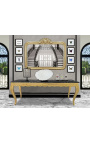 Large Baroque console gold leaf made and black marble