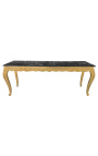 Large Baroque console gold leaf made and black marble