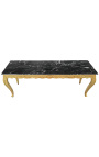 Large Baroque console gold leaf made and black marble