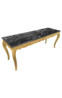 Large Baroque console gold leaf made and black marble